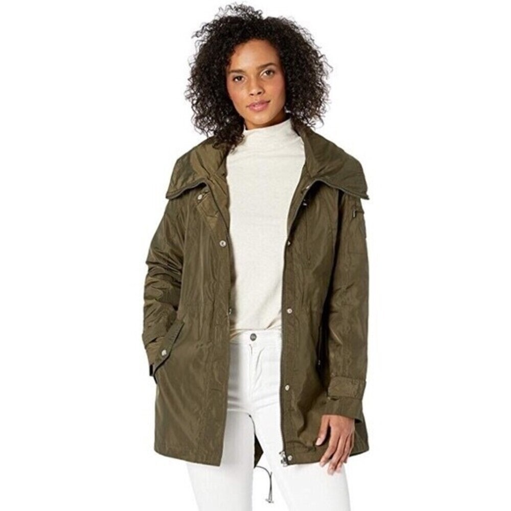 Lauren Ralph Lauren Women's Collar Anorak Rain Coat In Green Olive Size S $200